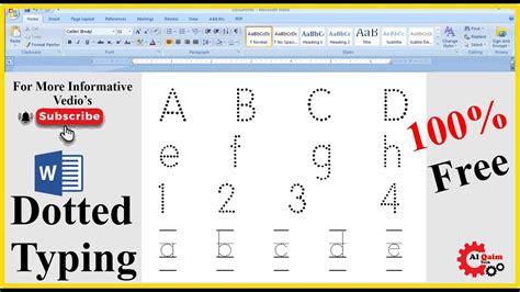 how to make a dotted font in word