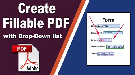 how to make a fillable form with drop down list