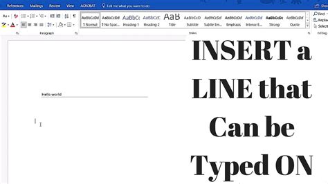 how to make a fillable line in word