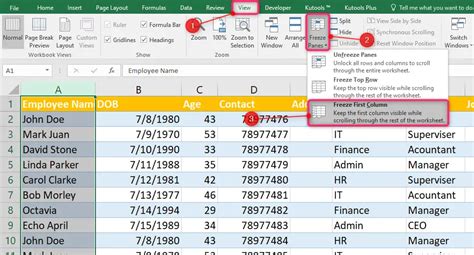 how to make a floating header row in excel