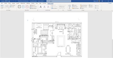 how to make a floor plan on word