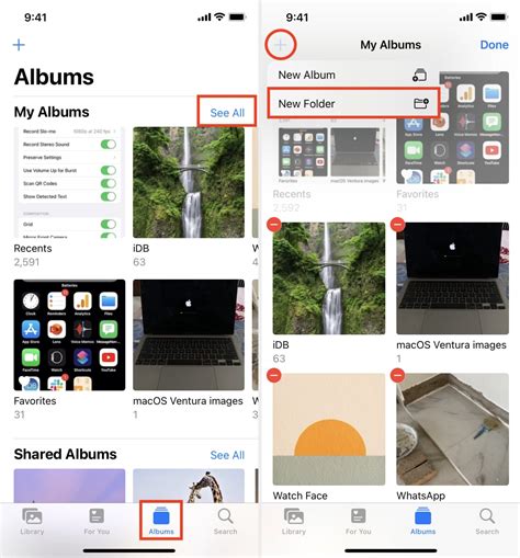 how to make a folder in gallery iphone