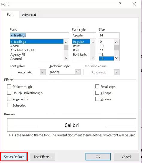 how to make a font default in word mac