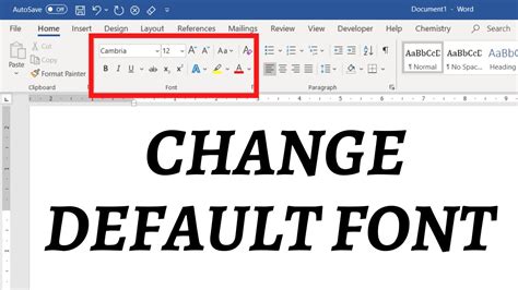 how to make a font in word default