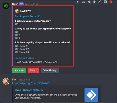 how to make a form on discord