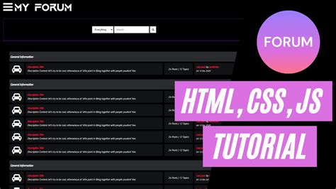 how to make a forum website in html