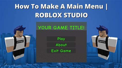 how to make a game menu in roblox studio