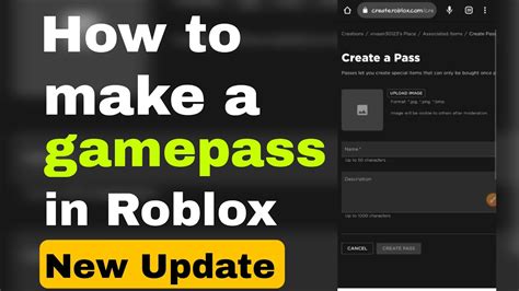 how to make a game pass in roblox mobile