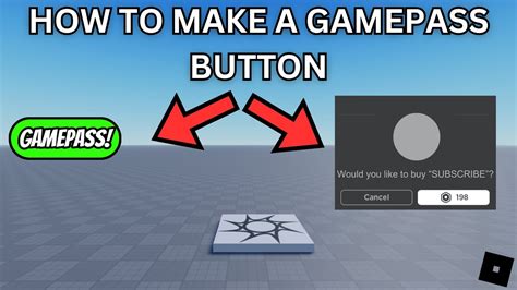 how to make a gamepass button on roblox studio