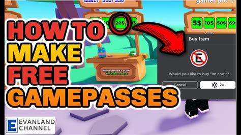 how to make a gamepass in roblox for free
