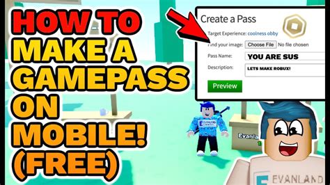 how to make a gamepass in roblox for free on mobile