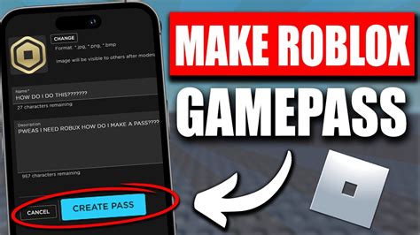 how to make a gamepass on roblox mobile android