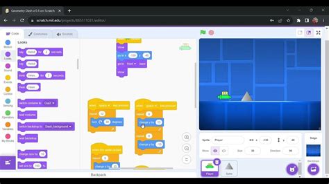how to make a geometry dash game on scratch part 2