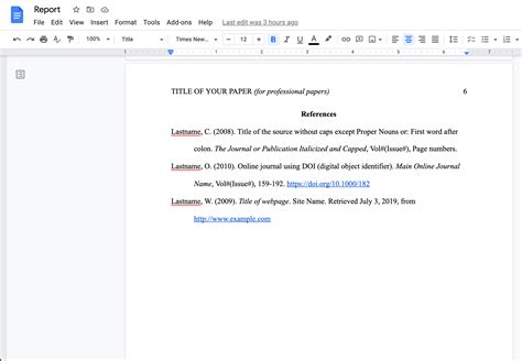 how to make a google docs apa format