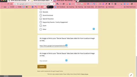 how to make a google form link clickable