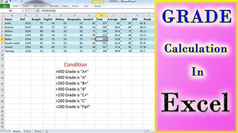 how to make a grade calculator in excel
