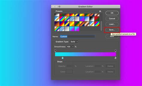 how to make a gradient swatch in photoshop