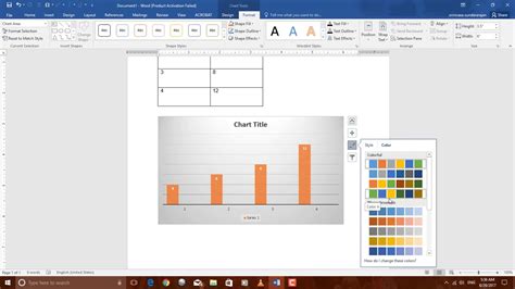 how to make a graph in word office 365
