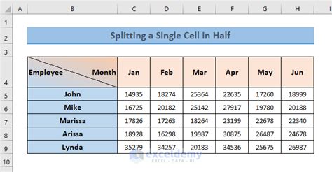 how to make a half cell in excel