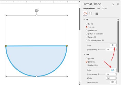how to make a half circle in powerpoint