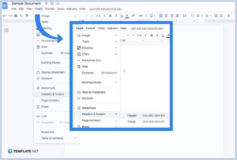 how to make a header in google docs on ipad
