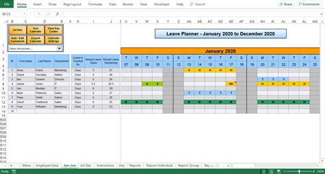 how to make a holiday planner in excel