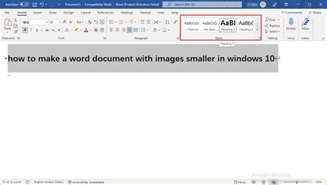 how to make a large word file smaller