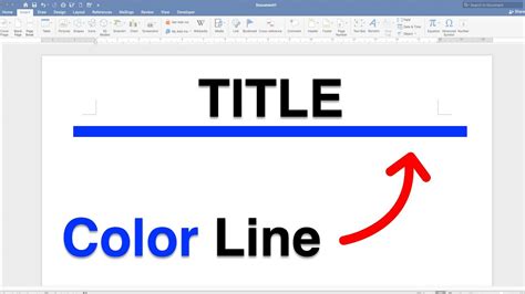 how to make a line color in word