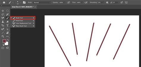 how to make a line in photoshop