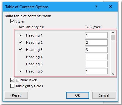 how to make a link to a table in word