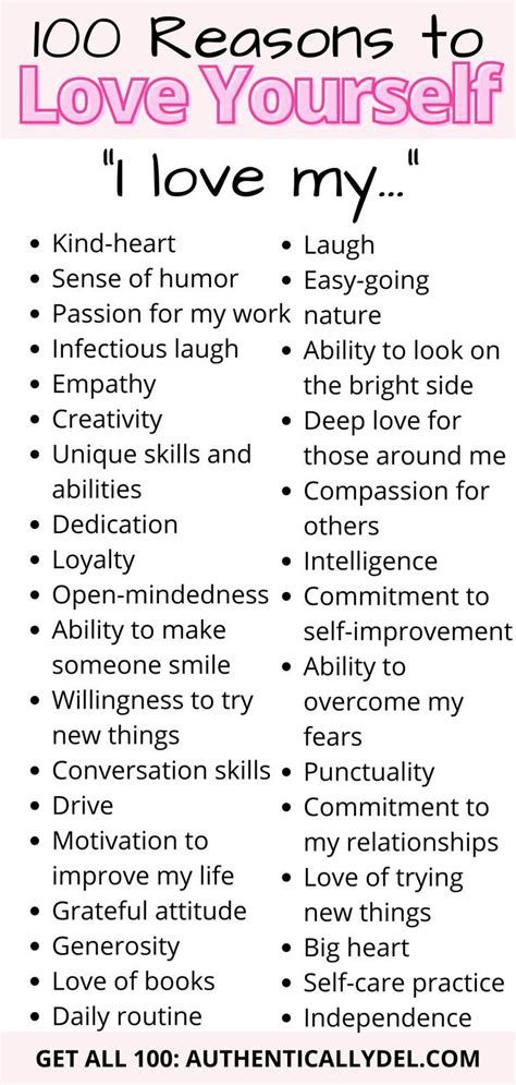 how to make a list of things you like about yourself