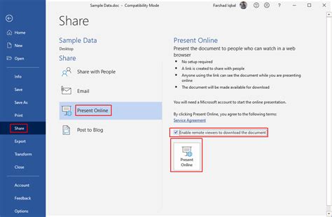 how to make a live word document in teams