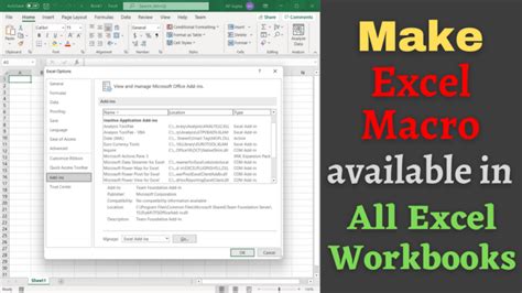 how to make a macro in excel available for all workbooks
