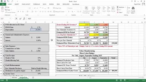 how to make a master budget on excel
