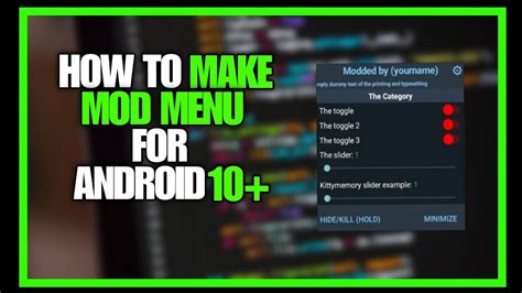 how to make a mod menu for android games