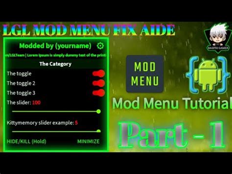 how to make a mod menu for any game on android