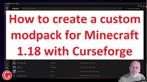 how to make a modpack on curseforge