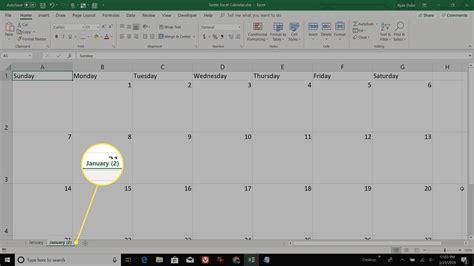 how to make a moving calendar in excel
