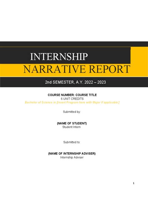 how to make a narrative report for internship