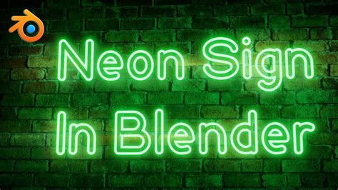 how to make a neon sign in blender