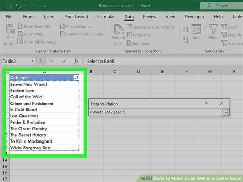 how to make a numbered list in a cell in excel