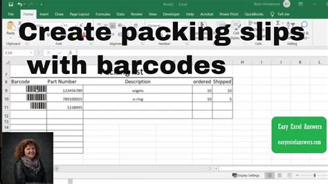 how to make a packing slip in excel
