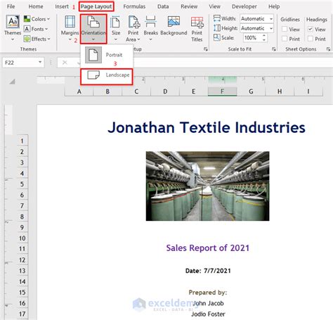 how to make a page in excel