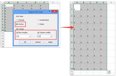 how to make a perfect grid in excel