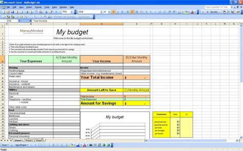how to make a personal budget spreadsheet in excel