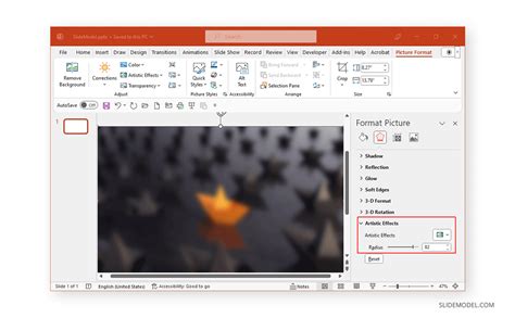 how to make a photo blur in powerpoint