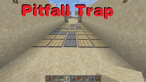 how to make a pitfall trap in minecraft bedrock