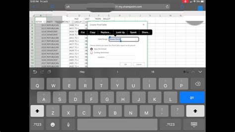 how to make a pivot table on ipad