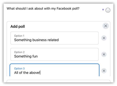 how to make a poll question on facebook