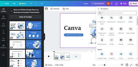 how to make a presentation in canva loop
